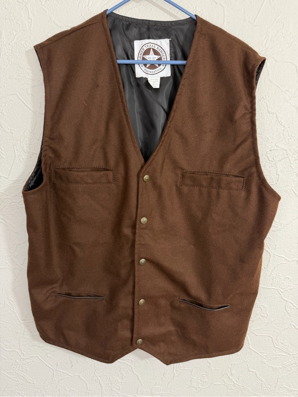 Schaefer Outfitter Texas Ranger McAllin Vest Brown Size XLT MADE IN USA CLEAN